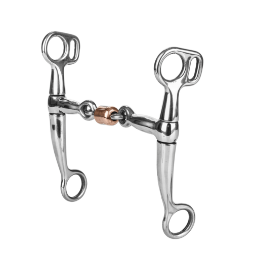Tabelo SS Tom Thumb Snaffle Bit with Copper Roller, 5″ Mouth