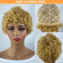 Curly Real Human Hair Wigs For Women, Curly Pixie Cut Wigs,