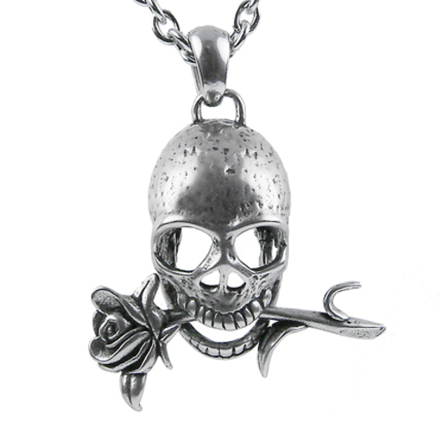 Memento Mori – Skull with Rose Necklace