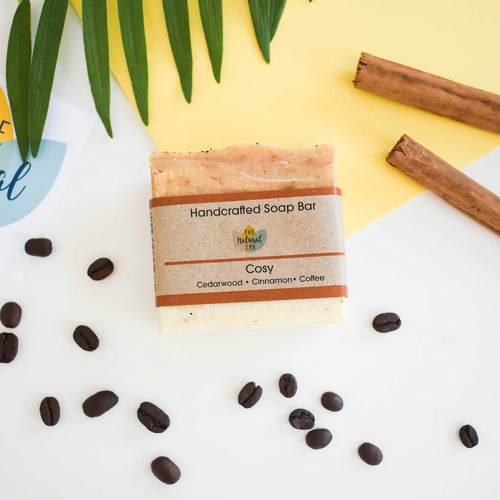 Cosy Cold Process Soap – Coffee , Cedarwood and Cinnamon – 3 different