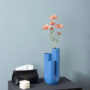 Handmade Funky Memphis Triple Stems Ceramic Vase, Decorative Flower