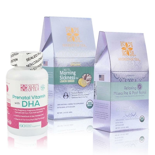 Morning Sickness Tea – Lemon & Ginger + Prenatal Daily Vitamins +