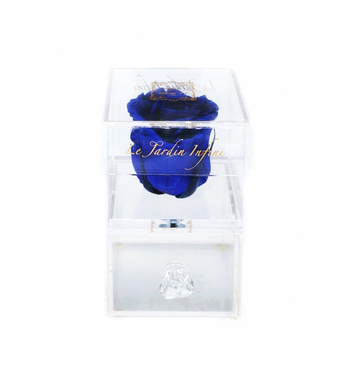 Single Purple Preserved Rose – Acrylic Box With Drawer