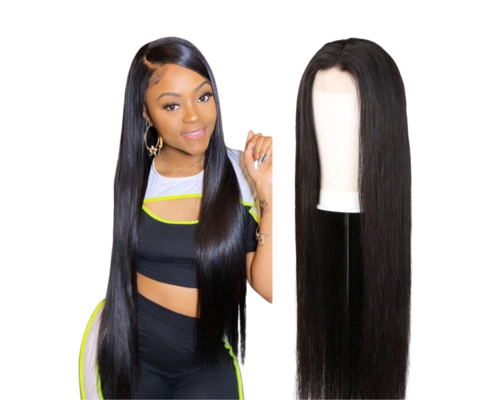 180% Density Full 4×4 Transparent Lace Front Straight Human Hair Wigs