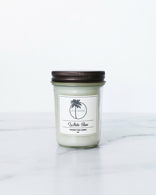 White Rose Scent Coconut Wax Candle