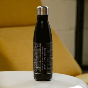 Cormorant Lake - Manitoba Map Insulated Bottle in Matte Black