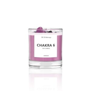 Chakra 6 Amethyst & Tourmaline Gemstone Candle