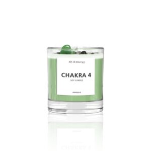 Chakra 4 Aventurine Gemstone Candle