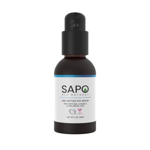 Sapo All Natural Age Defying Eye Serum with Peptides, Hyaluronic Acid,