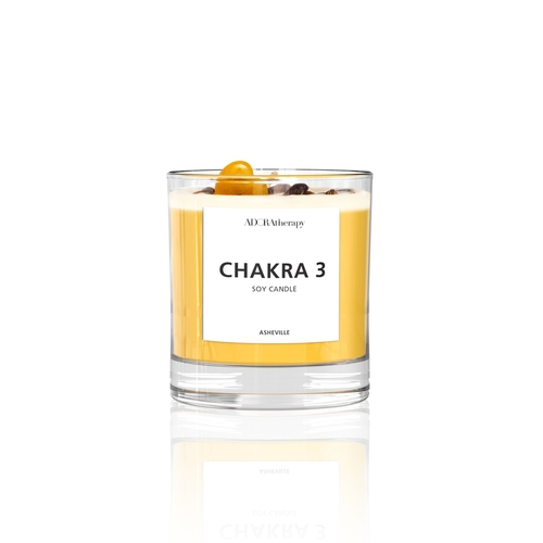Chakra 3 Tiger Eye Gemstone Candle