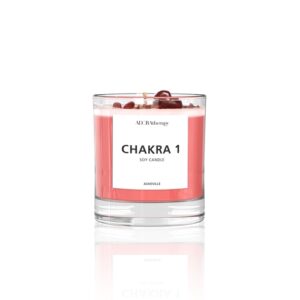 Chakra 1 Red Jasper Gemstone Candle