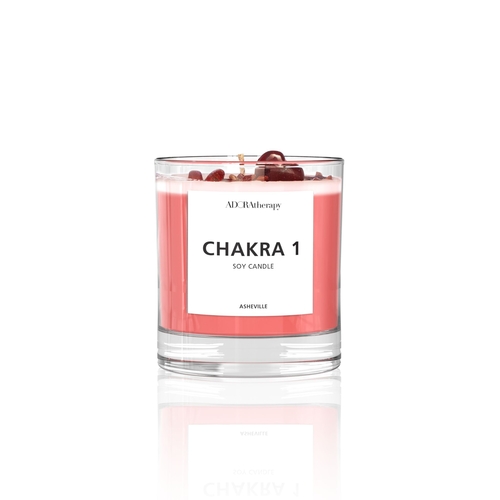 Chakra 1 Red Jasper Gemstone Candle