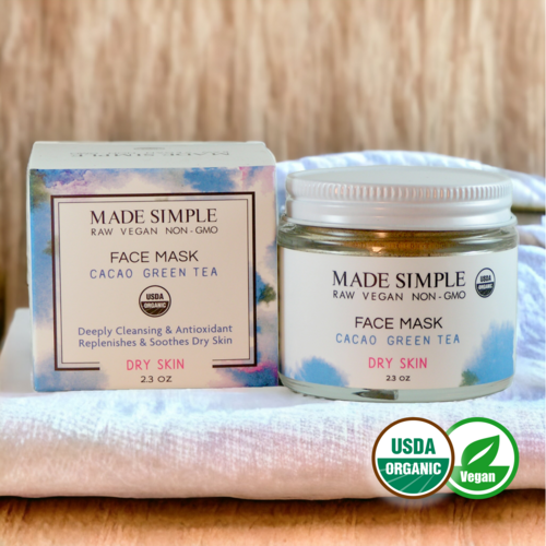 Cacao Green Tea Face Mask – Certified Organic & Vegan