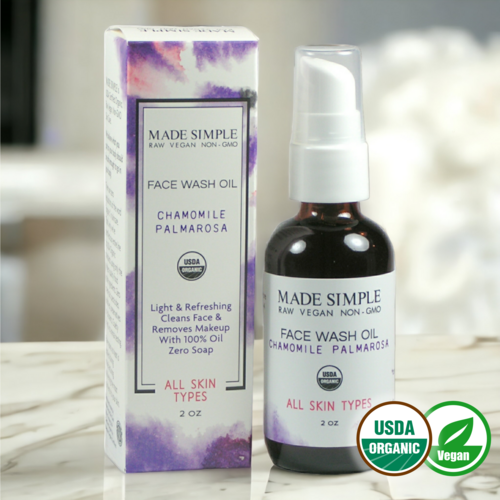Chamomile Palmarosa Face Wash – Certified Organic & Vegan
