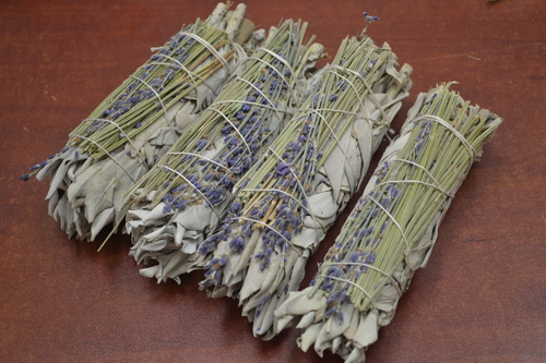 4 Pcs California White And Lavender Sage Bundles 4″