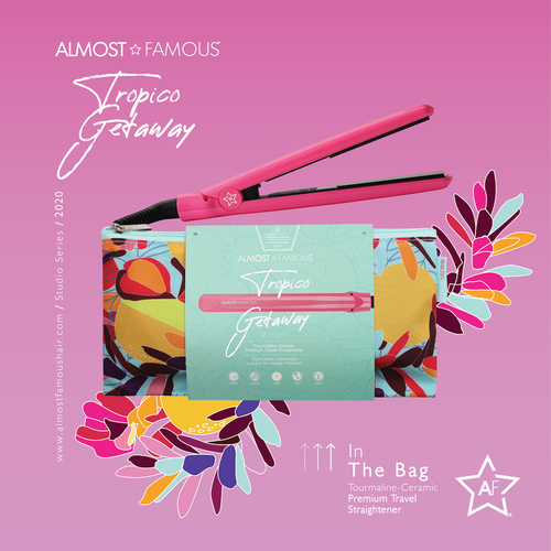 Almost Famous 0.5″ Tropico Getaway Mini Travel Flat Iron+Designer Bag