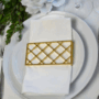 Large Trellis Napkin Wrap Set (4) Matte Gold