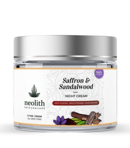 Neolith Saffron Sandalwood Night Cream | 94% Organic | Night Skin