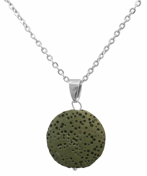 Green Lava Stone Essential Oil Necklace