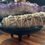 4" Cast Iron Smudge dish with Sage Bundle