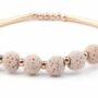 Lava Stone Essential Oil Bracelet - Beige Lava Stone and Gold