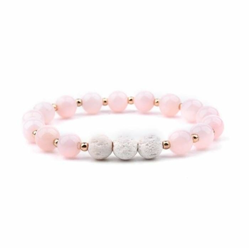 Lava Stone Essential Oil Bracelet – Pink and White