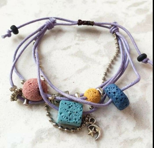 Lava Stone Essential Oil Bracelet – Purple Lava Charms