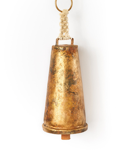 Macrame Large Wind Chime – Rustic Cow Bell