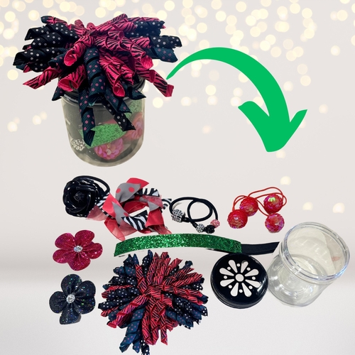 Pink Black and Green Party Favor Jar