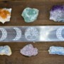 Moon Phase with Tree of Life Engraved Selenite Bar