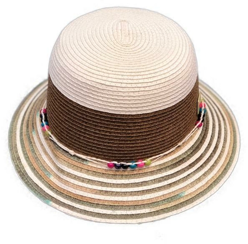 Brown Striped ‘Zoe’ Bucket Hat