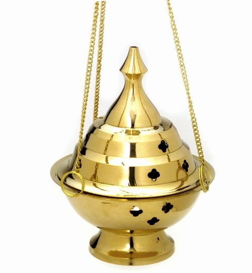 Hanging Brass Incense Burner 5″