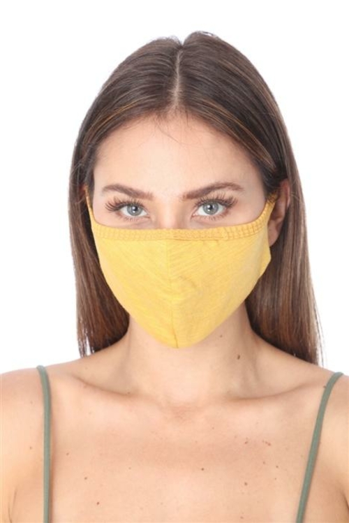 FASHION MASK 101 MUSTARD FACE MASK DOUBLE LAYER