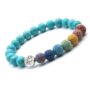 Tree of life Seven Chakra and Turquoise Beads Lava Stone Bracelet
