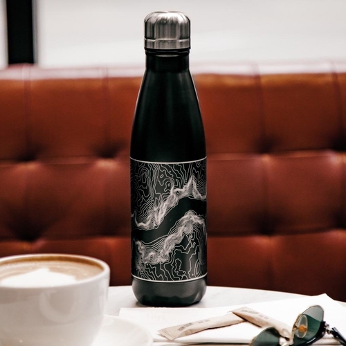 Aurora - Colorado Map Insulated Bottle in Matte Black - Image 4