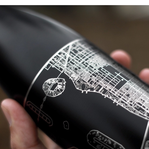 Aurora - Colorado Map Insulated Bottle in Matte Black - Image 5