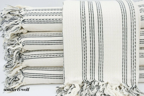 Black & White 3 Stripe | Beach Towel