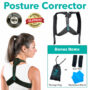 Posture Corrector for Men and Women–USA Designed Adjustable-Black