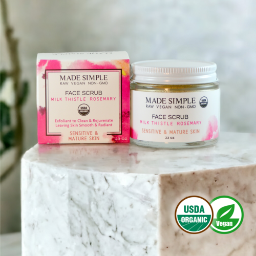 Milk Thistle Rosemary Scrub for Mature Skin – Organic & Vegan