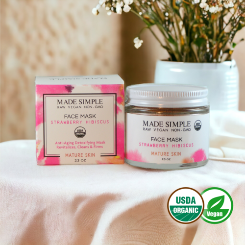 Strawberry Hibiscus Face Mask – Certified Organic & Vegan