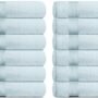 12 Pack Light Blue Color Resort Collection Soft Washcloth Face Body