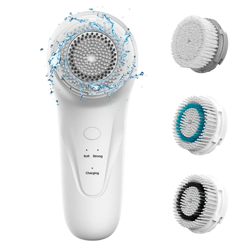 Facial Cleansing Brush, Sonic Facial Brush With 3 Brush Heads For