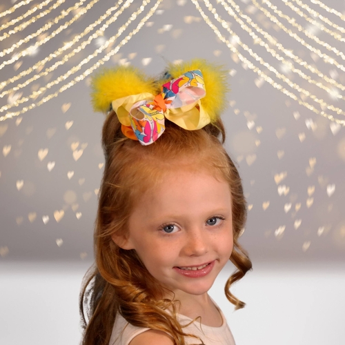 Girls Flamboyant Marabou Twist Hair Bow