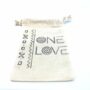 Hand Stamped, One Love, Cotton Drawstring Pouches 4" x 6"