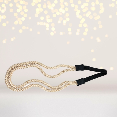 Ivory and Gold Rope Headband