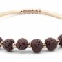 Lava Stone Essential Oil Bracelet - Brown Lava Stone and Gold