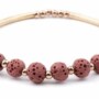 Lava Stone Essential Oil Bracelet - Rose Lava Stone and Gold