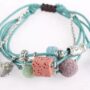 Lava Stone Essential Oil Bracelet - Teal Lava Charms