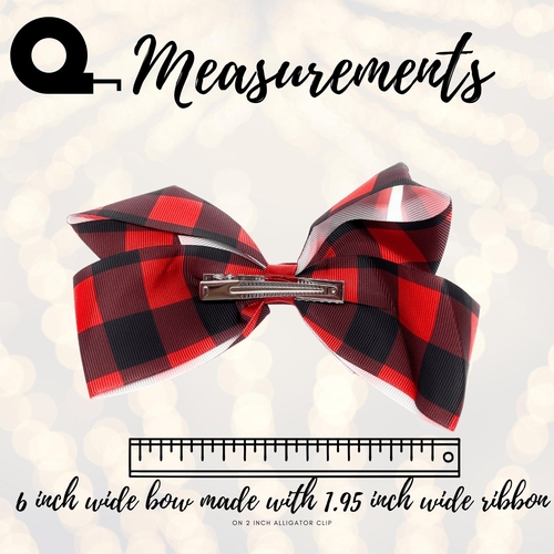 Plaid Hair Bow, Lumberjack Print Bow, Buffalo Check Hair Bow