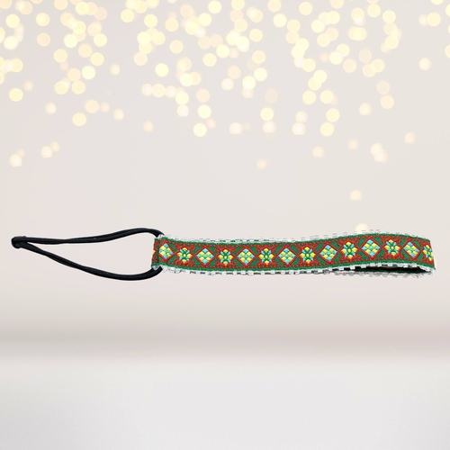 Swedish Stitched Red and Green Headband
